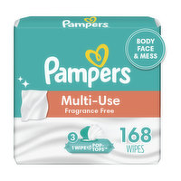 Pampers Multi-Use Baby Wipes Multi-Use Fragrance Free 3X Pop-Top Packs 168 Count, 168 Each