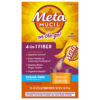 Metamucil Psyllium Fiber Supplement, 4-in-1 Fiber, Powder Packets, Orange, 30 Each