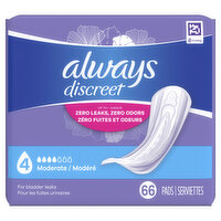 Always Discreet Discreet Moderate Absorbency, Regular Length, 66 Each