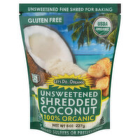 Let's Do Organic Shredded Coconut, Unsweetened, 8 Ounce