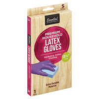 Essential Everyday Latex Gloves, Premium Household, Small, 1 Each