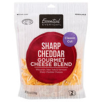 Essential Everyday Gourmet Cheese Blend, Sharp Cheddar, Classic Cut, 8 Ounce