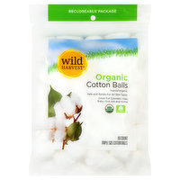 Wild Harvest Cotton Balls, Organic, Triple Size, 80 Each