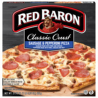 Red Baron Pizza, Classic Crust, Sausage & Pepperoni, 21.95 Ounce