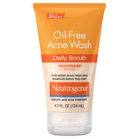 Neutrogena Acne Wash, Oil-Free, Daily Scrub, 4.2 Fluid ounce