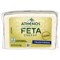 Athenos Chunk Traditional Feta Cheese, 8 Ounce