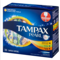 Tampax Pearl Plastic Unscented Tampons , 34 Each