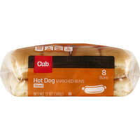 Cub Hot Dog Buns, Enriched, Sliced, 8 Each