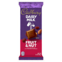 Cadbury Dairy Milk Milk Chocolate, Fruit & Nut, 3.5 Ounce