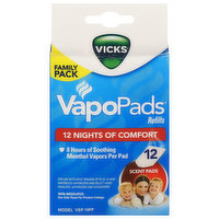 Vicks VapoPads Scent Pads, Refills, Family Pack, 12 Each