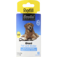 Essential Everyday Lint Roller, Pet, Giant, Refill, 60 Each