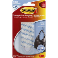 Command Hooks & Strips, Large, Clear, 1 Each