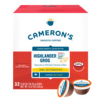 Cameron's Coffee, Smooth, Light Roast, Highlander Grog, EcoPod, 32 Each