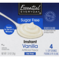 Essential Everyday Pudding & Pie Filling, Instant, Sugar Free, Vanilla, 1.34 Ounce