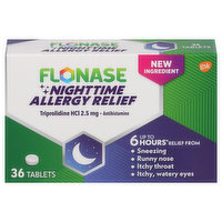 Flonase Allergy Relief, 2.5 mg, Nighttime, Tablets, 36 Each