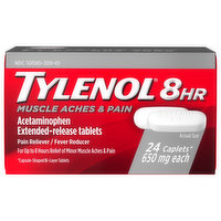Tylenol Muscle Aches & Pain, 650 mg, 8 HR, Caplets, 24 Each