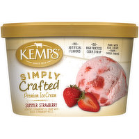 Kemps Simply Crafted Ice Cream, Premium, Summer Strawberry, 1.5 Quart