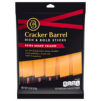 Cracker Barrel Cheese Sticks, Extra Sharp Yellow Cheddar, 7.5 Ounce