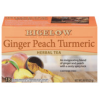 Bigelow Ginger Peach Turmeric Herbal Tea Bags, 18 Each