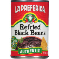 La Preferida Black Beans, Refried, Authentic, 16 Ounce