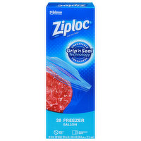 Ziploc Seal Top Bags, Freezer, Gallon, 28 Each