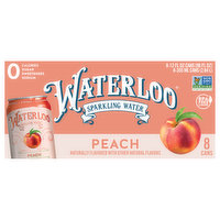 Waterloo Sparkling Water, Peach, 8 Each
