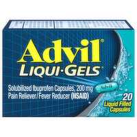 Advil Liqui-Gels Ibuprofen, Solubilized, 200 mg, Liquid Filled Capsules, 20 Each