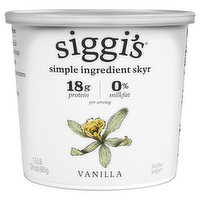 Siggi's Yogurt, Vanilla, Fat Free, 24 Ounce