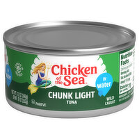 Chicken of the Sea Tuna, in Water, Chunk Light, Wild Caught, 12 Ounce