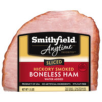 Smithfield Anytime Favorites Ham, Boneless, Hickory Smoked, Sliced, 1.5 Pound