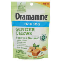 Dramamine Nausea Relief, Ginger Chews, Non-Drowsy, 20 Each