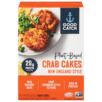 Good Catch Crab Cakes, Plant-Based, New England Style, 8 Each