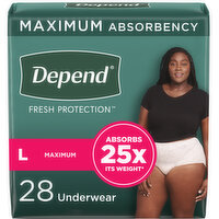 Depend Fresh Protection Underwear, Maximum, Large