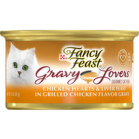 Fancy Feast Cat Food, Gourmet, Chicken Hearts & Liver Feast in Grilled Chicken Flavor Gravy, 3 Ounce