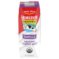 Horizon Organic Milk, Organic, Lowfat, Vanilla, 8 Fluid ounce