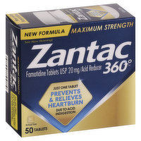 Zantac Acid Reducer, Maximum Strength, Tablets, 50 Each