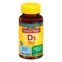 Nature Made Vitamin D3, 50 mcg, Softgels, 90 Each