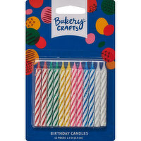 Decopac Primary Colors Spiral Glitter Candles, 12 Count, 1 Each