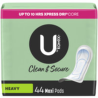 U By Kotex Feminine Pads, Heavy Absorbency, Unscented, 44 Each