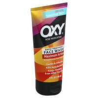 Oxy Maximum Action Face Wash, Rapid Treatment, Sensitive Skin, 5 Ounce