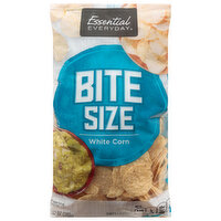 Essential Everyday Tortilla Chips, White Corn, Bite Size