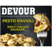 Devour Pesto Ravioli with Spicy Italian Sausage & Classic Basil Frozen Meal, 12 Ounce