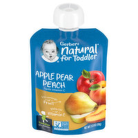 Gerber Natural for Toddler Apple Pear Peach, Toddler (12+ Months), 3.5 Ounce