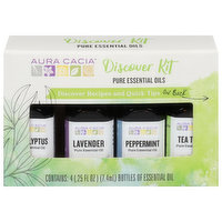 Aura Cacia Essential Oils Kit, Discover, 4 Each