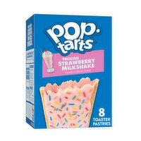 Pop-Tarts Toaster Pastries, Strawberry Milkshake, Frosted, 8 Each