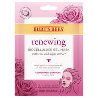 Burt's Bees Gel Mask, Biocellulose, Renewing, 1 Each