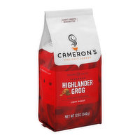 Camerons Coffee, Ground, Light Roast, Highlander Grog, 12 Ounce