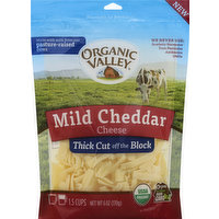Organic Valley Cheese, Mild Cheddar, Thick Cut Off The Block, 6 Ounce