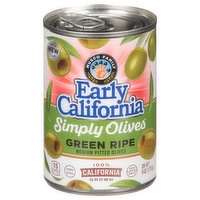 Early California Simply Olives Olives, Green Ripe, Medium Pitted, 6 Ounce