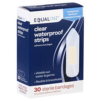 Equaline Bandages, Sterile, Adhesive, Clear Waterproof Strips, 30 Each